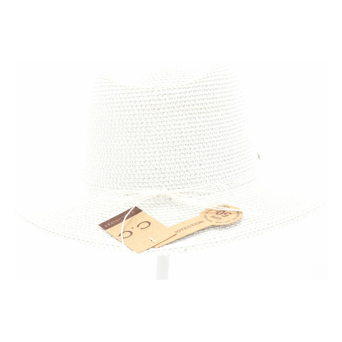 Two Tone Panama Hat with Shimmer Accent ST807