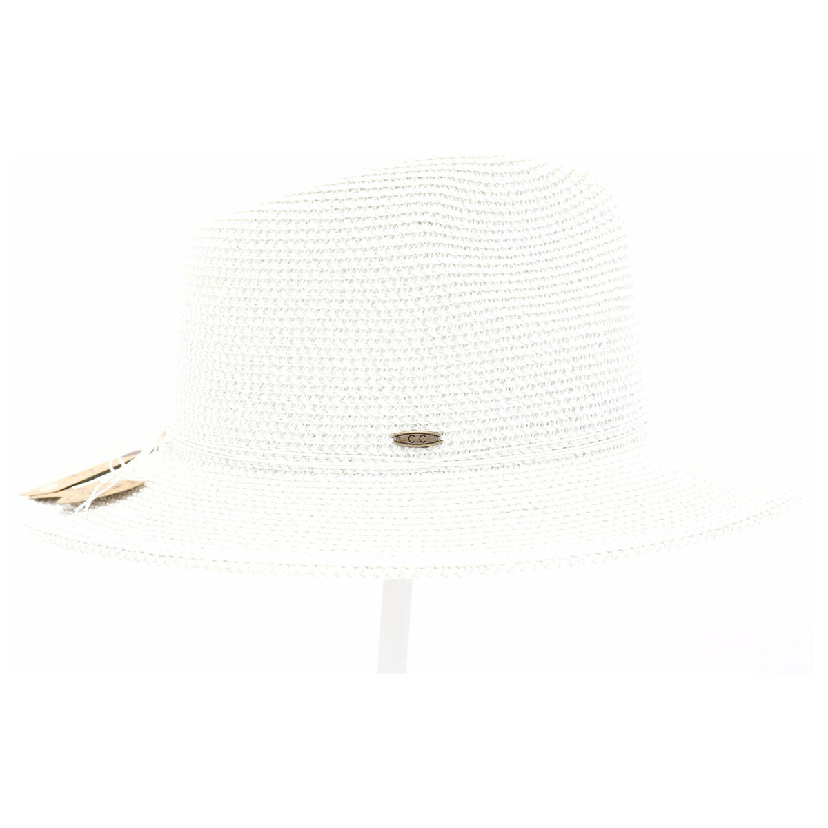 Two Tone Panama Hat with Shimmer Accent ST807