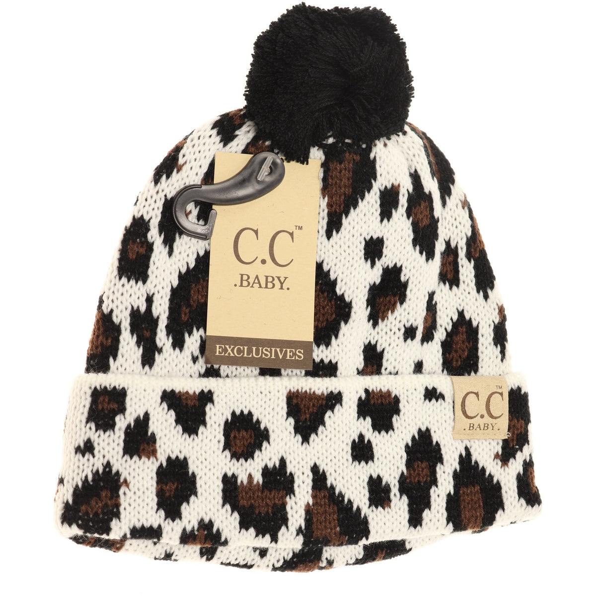 Baby Leopard Single Pom Beanie BABY80POM