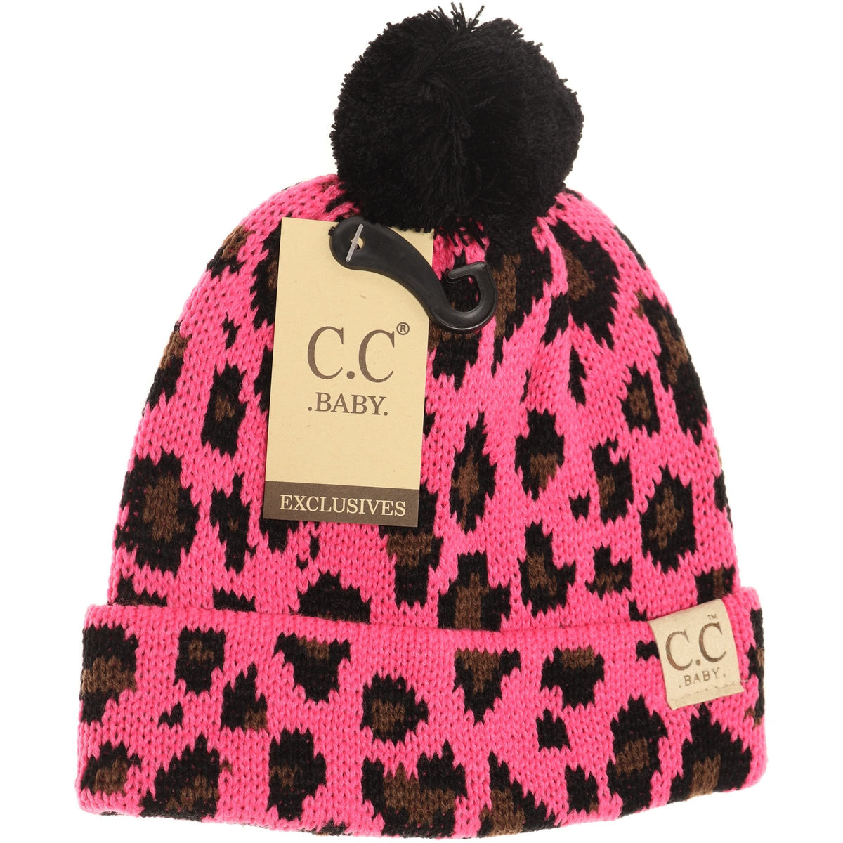 Baby Leopard Single Pom Beanie BABY80POM