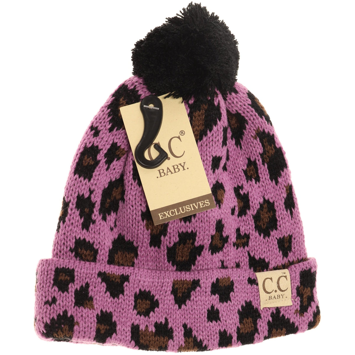 Baby Leopard Single Pom Beanie BABY80POM