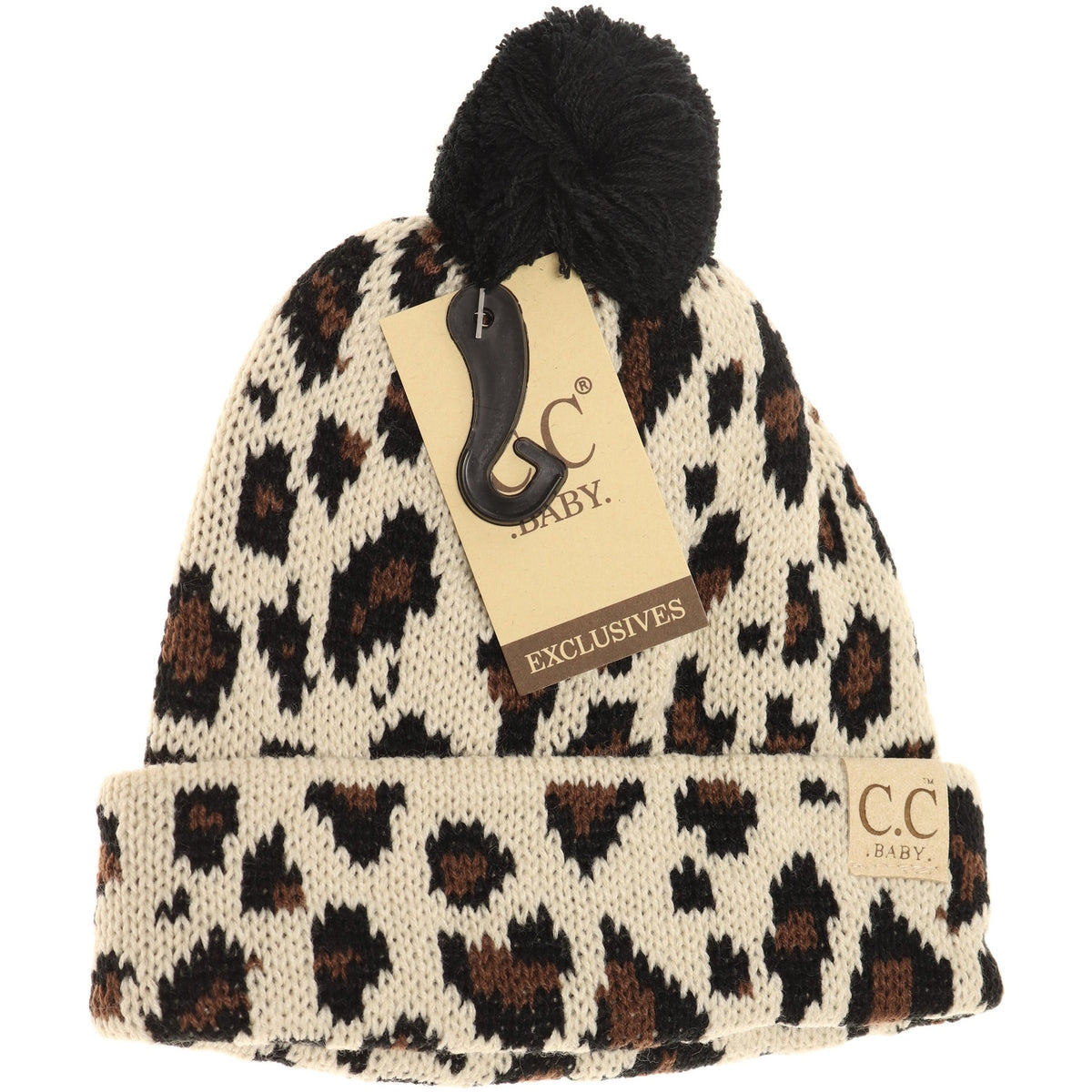 Baby Leopard Single Pom Beanie BABY80POM