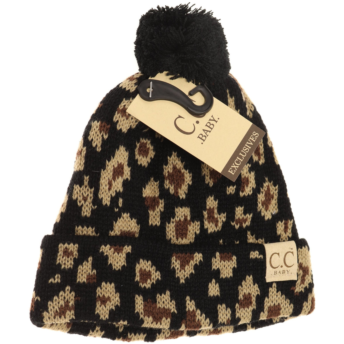 Baby Leopard Single Pom Beanie BABY80POM