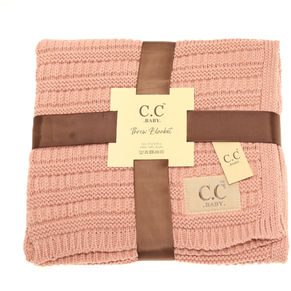 BABY C.C Solid Ribbed Knit Blanket BBL23