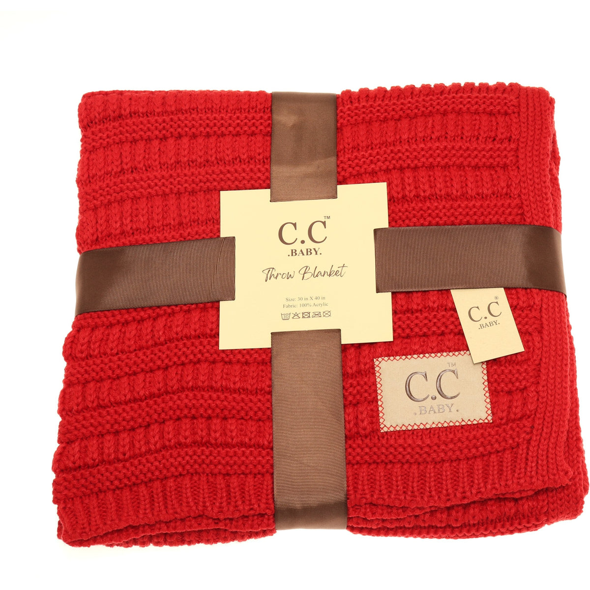 BABY C.C Solid Ribbed Knit Blanket BBL23