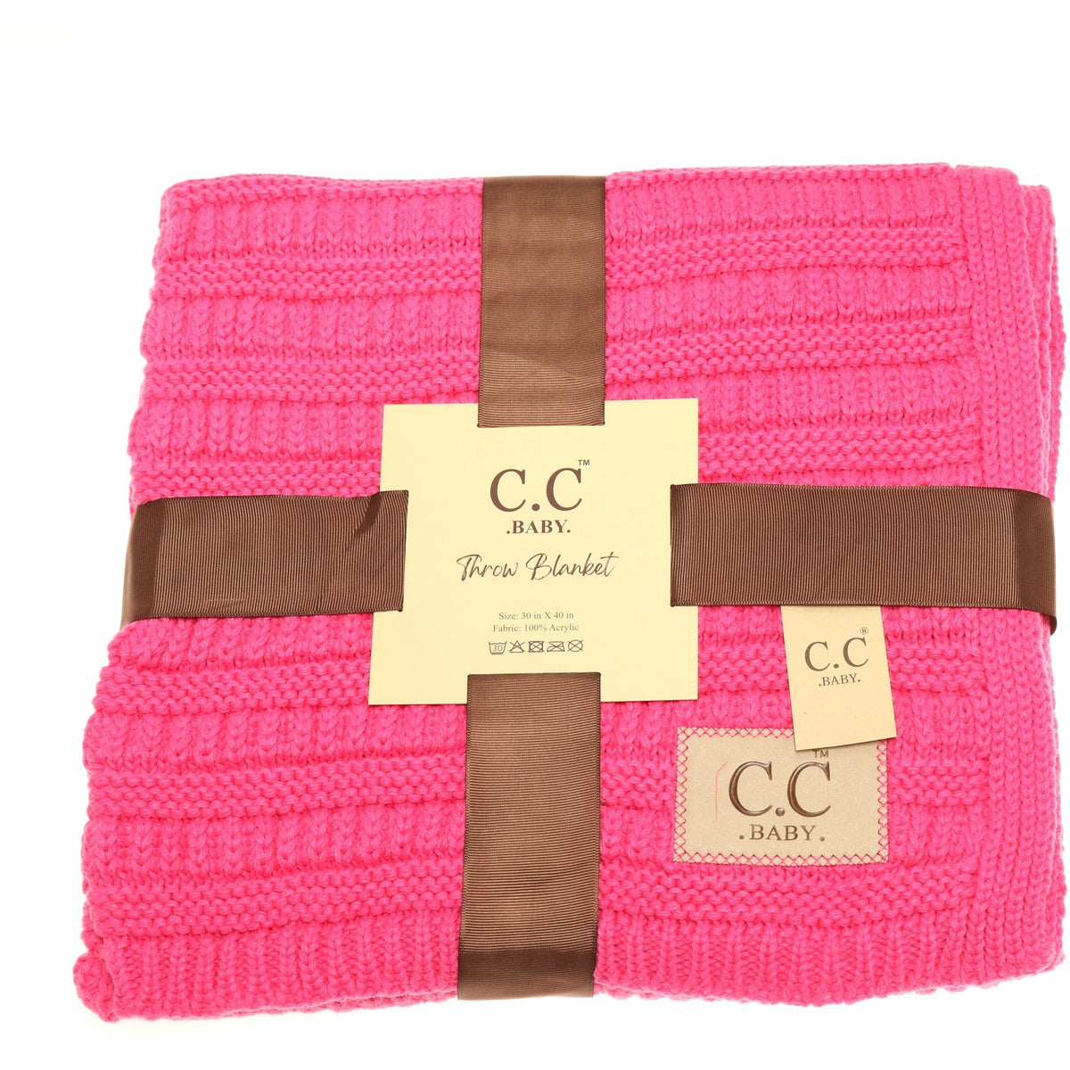 BABY C.C Solid Ribbed Knit Blanket BBL23