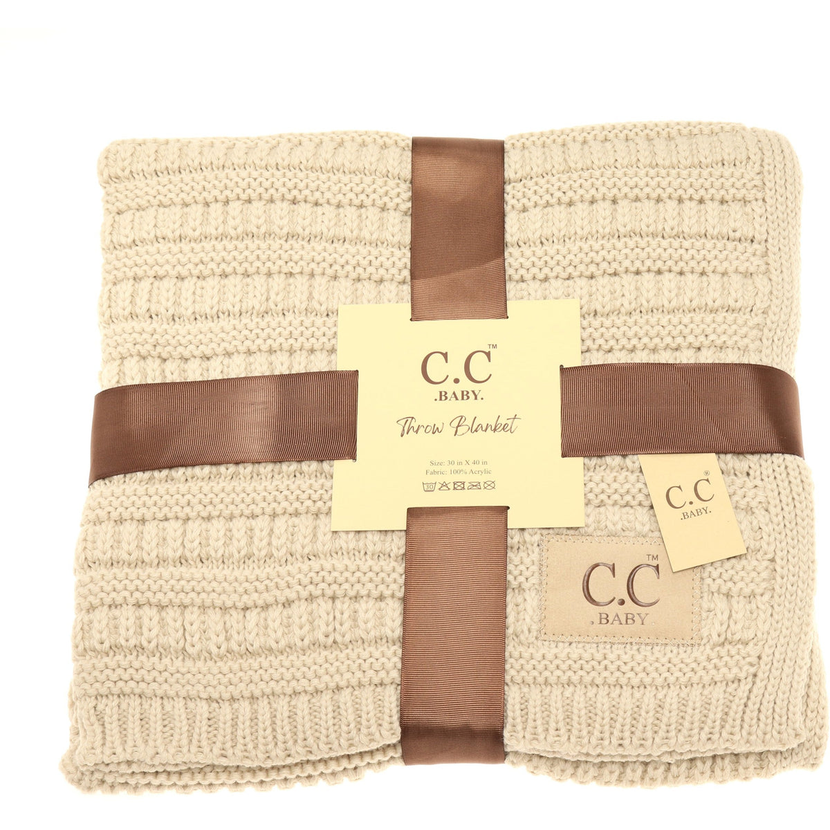 BABY C.C Solid Ribbed Knit Blanket BBL23