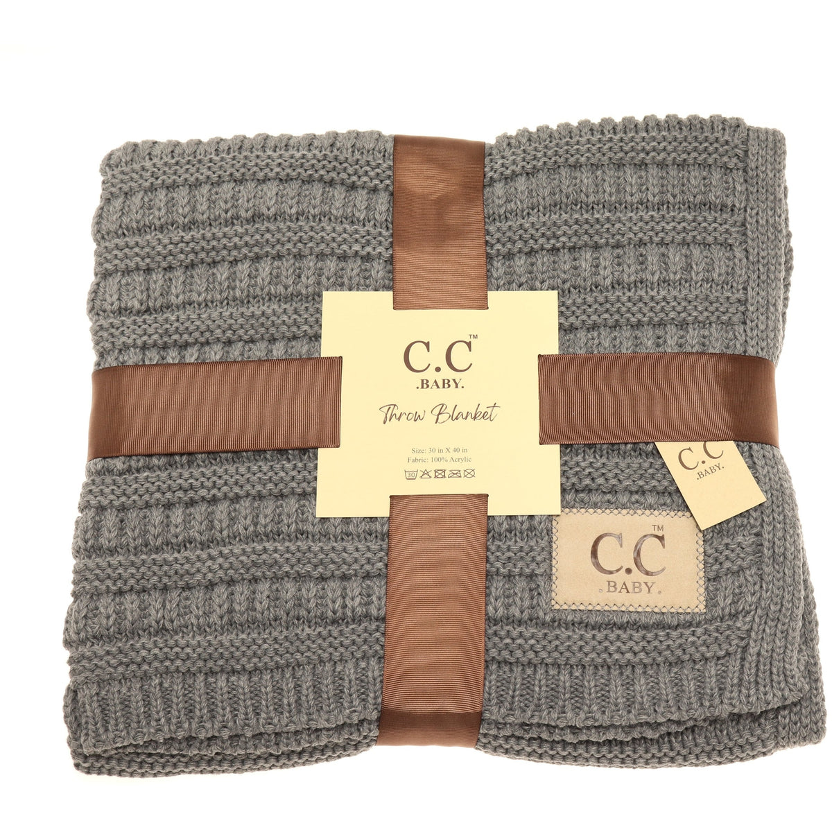 BABY C.C Solid Ribbed Knit Blanket BBL23