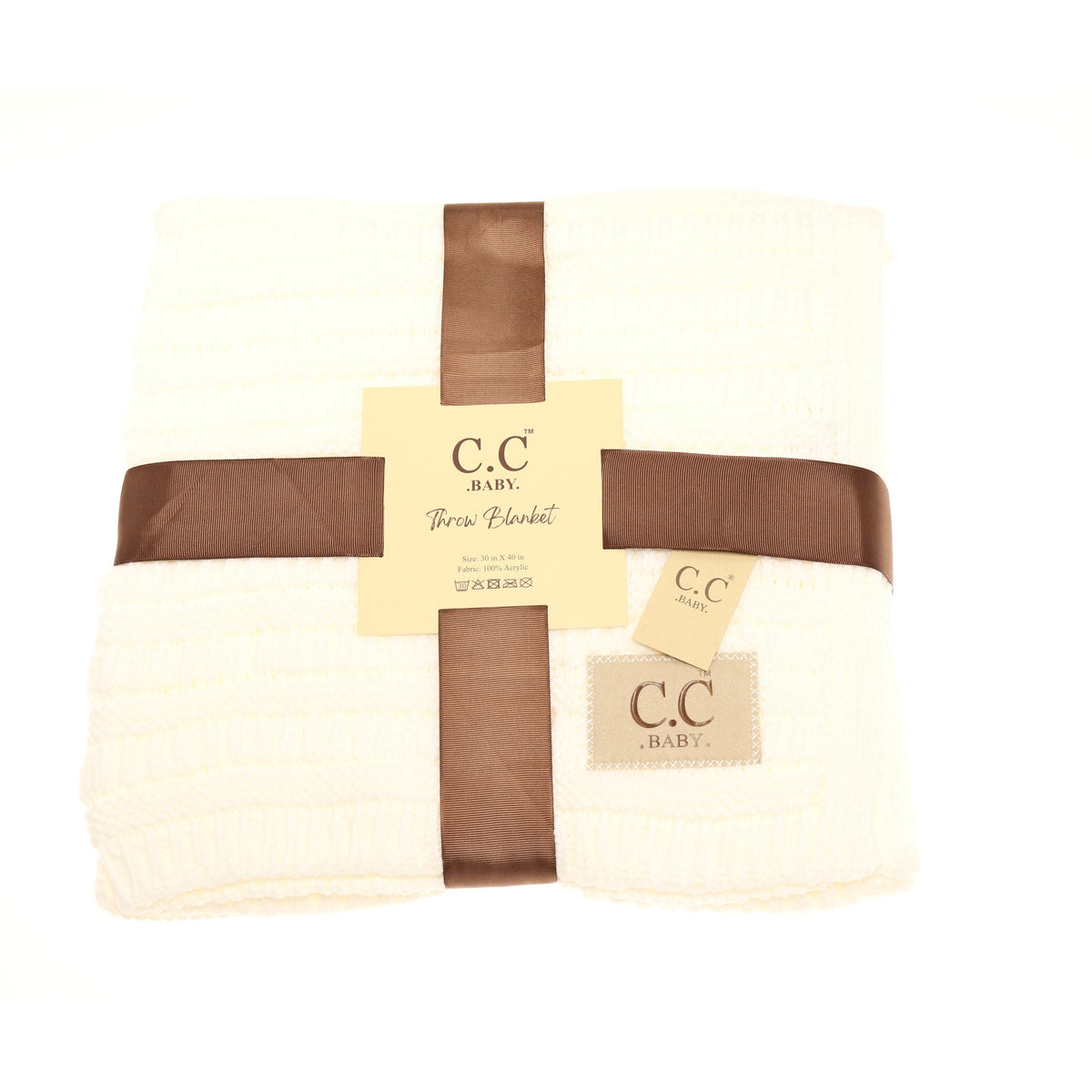 BABY C.C Solid Ribbed Knit Blanket BBL23