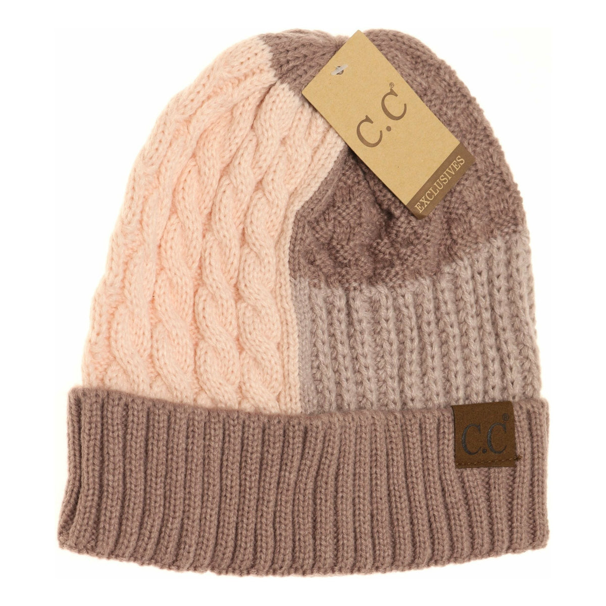 Tri-Color Cuff Beanie HAT2065