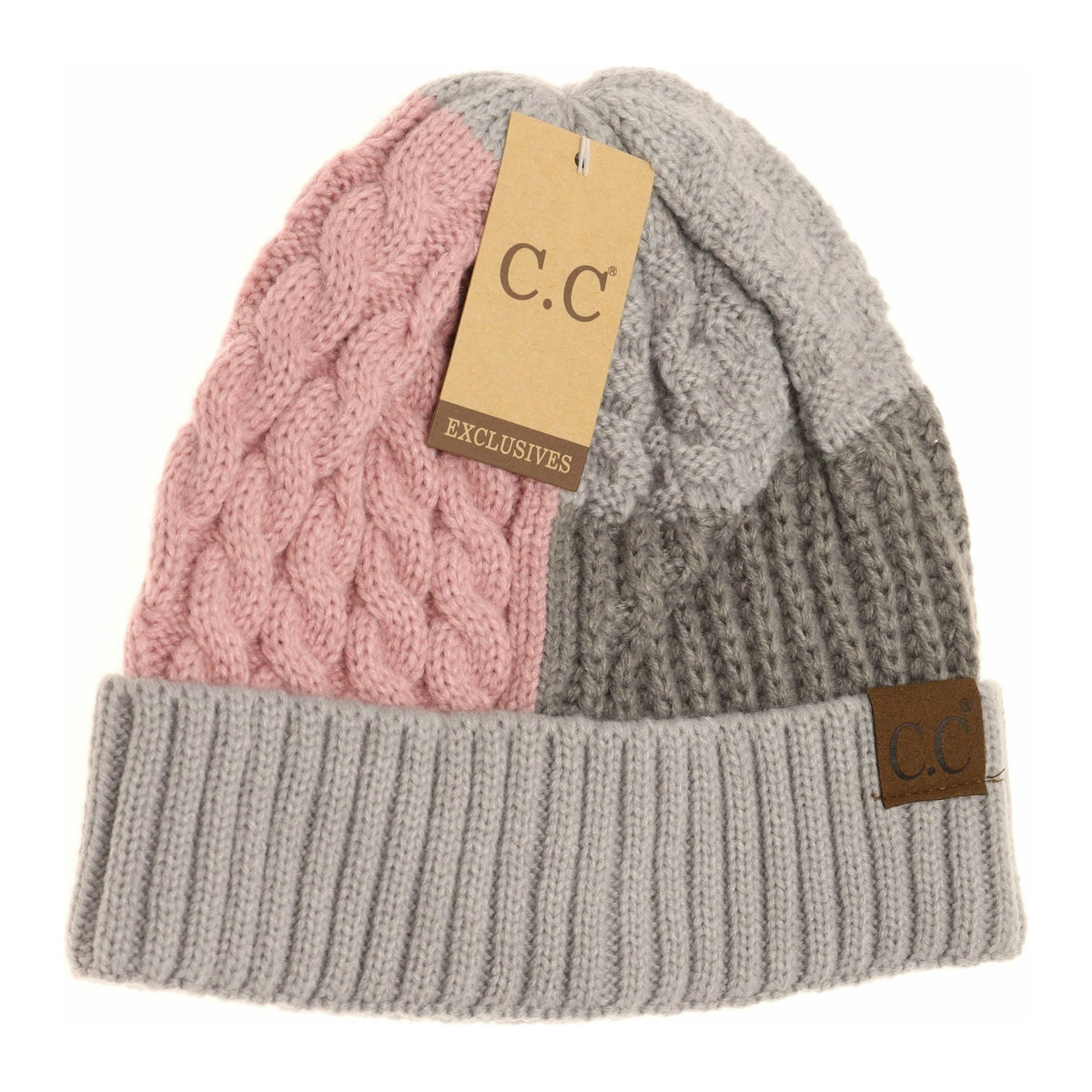 Tri-Color Cuff Beanie HAT2065