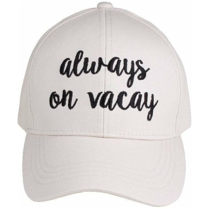 Always On Vacay Embroidered CC Ball Cap BA2017AOV