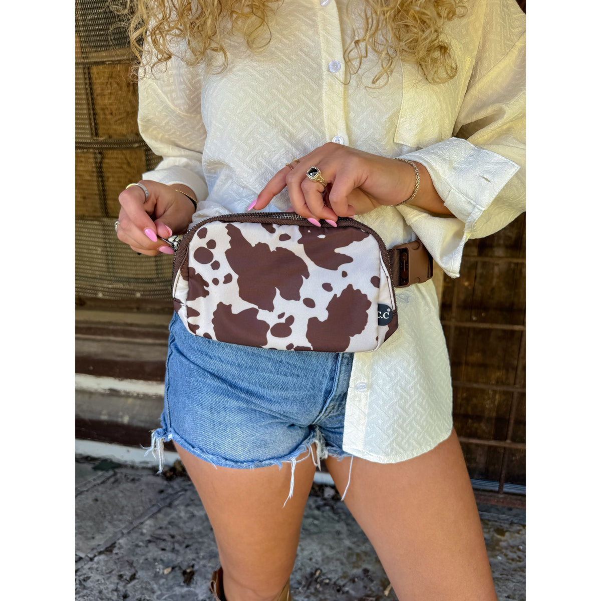 Cow Print C.C Belt Bag BGS4374