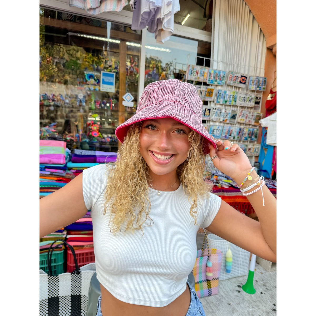 Allover Rhinestone C.C Bucket Hat BKB8051