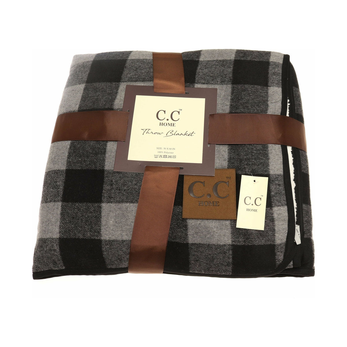 CC Buffalo Check Sherpa Lined Throw Blanket BL3