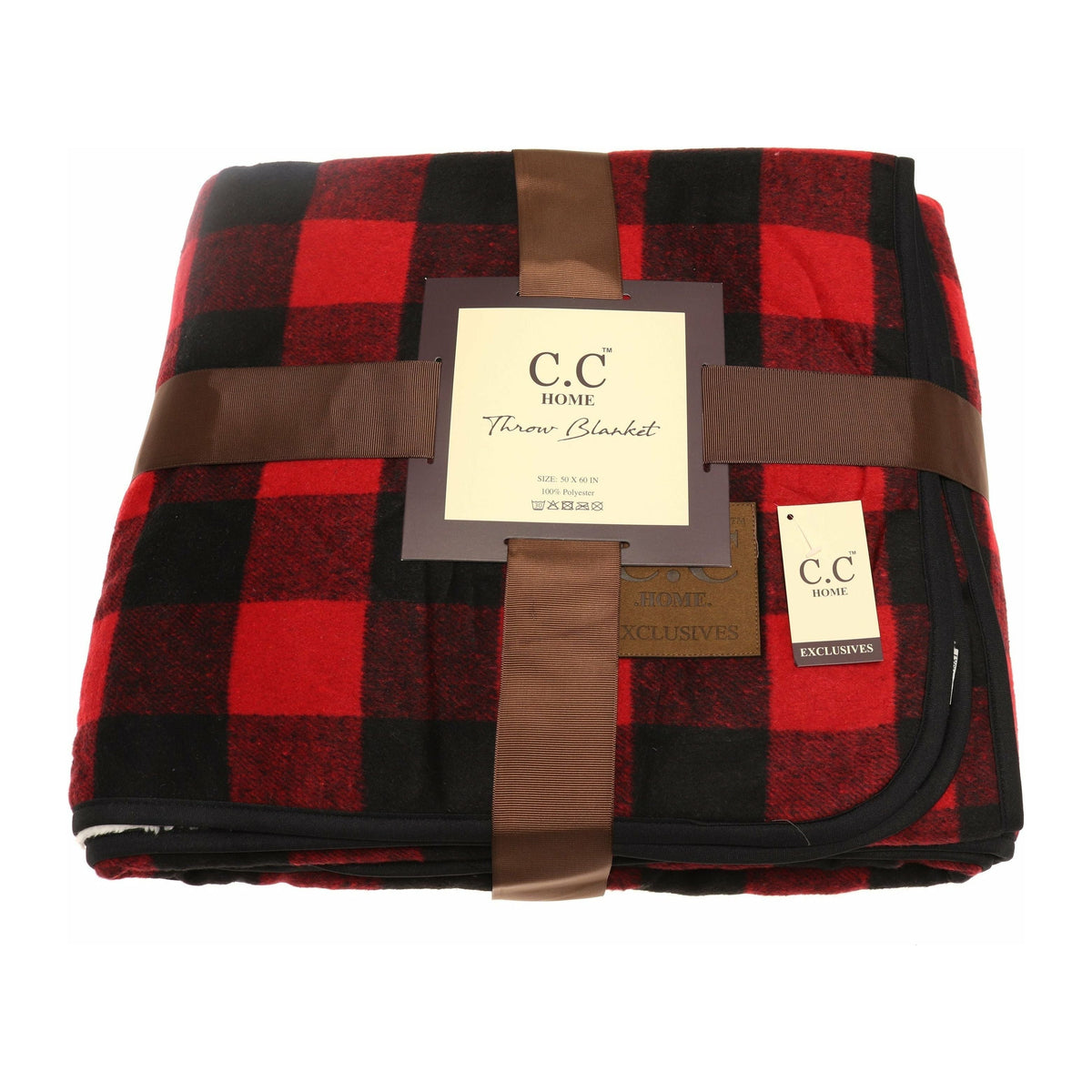 CC Buffalo Check Sherpa Lined Throw Blanket BL3