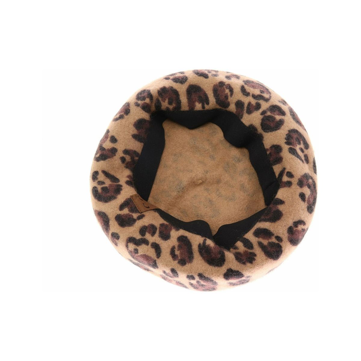 Leopard Pattern Wool C.C Beret BR07