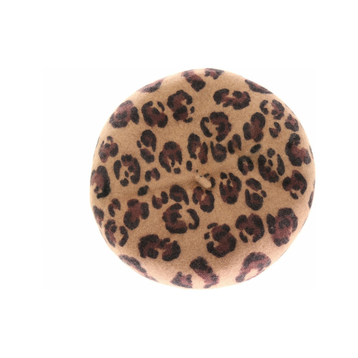 Leopard Pattern Wool C.C Beret BR07