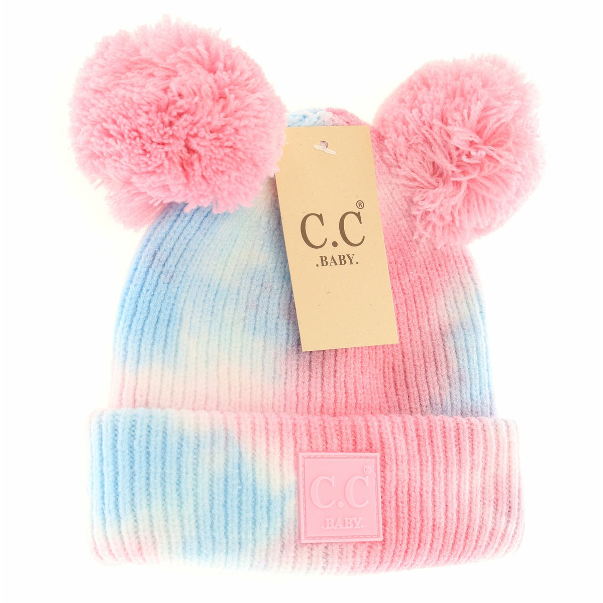 BABY Tie Dye Double Fur Pom C.C Beanie BABY7380POMPOM