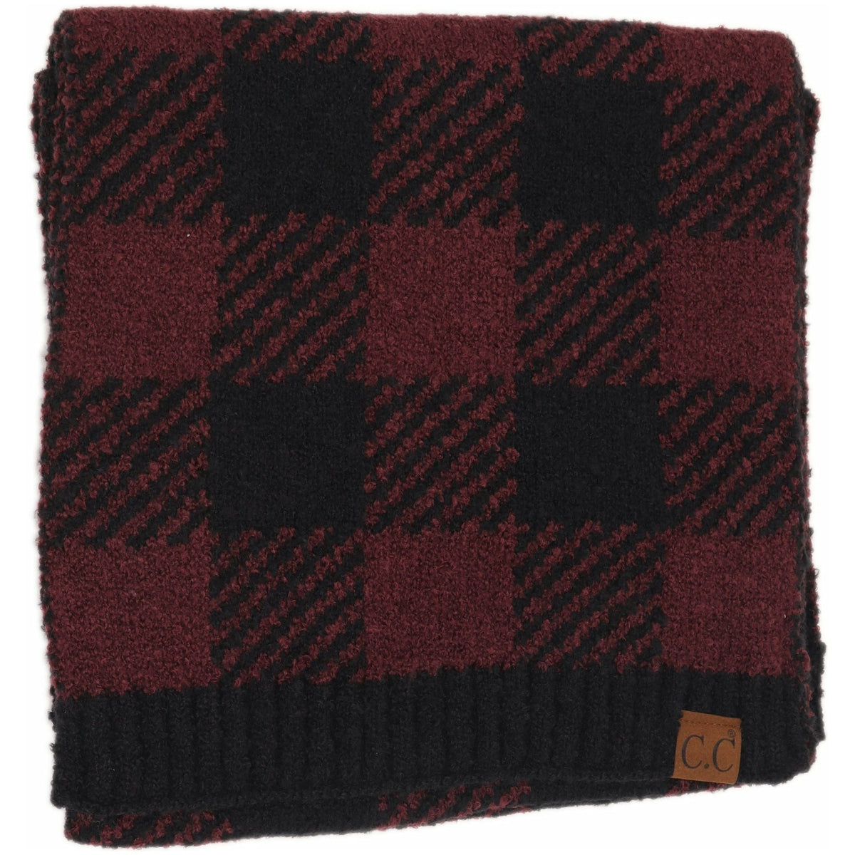 Buffalo Print Jacquard Knit Scarf SF7000