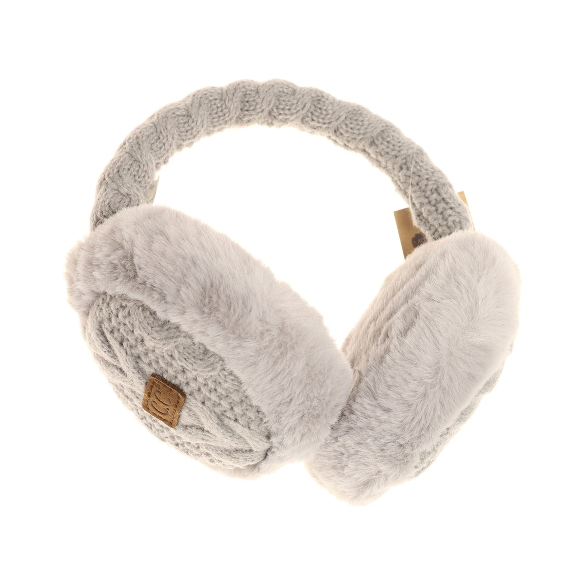 Cable Knit Faux Fur Earmuff EM3661