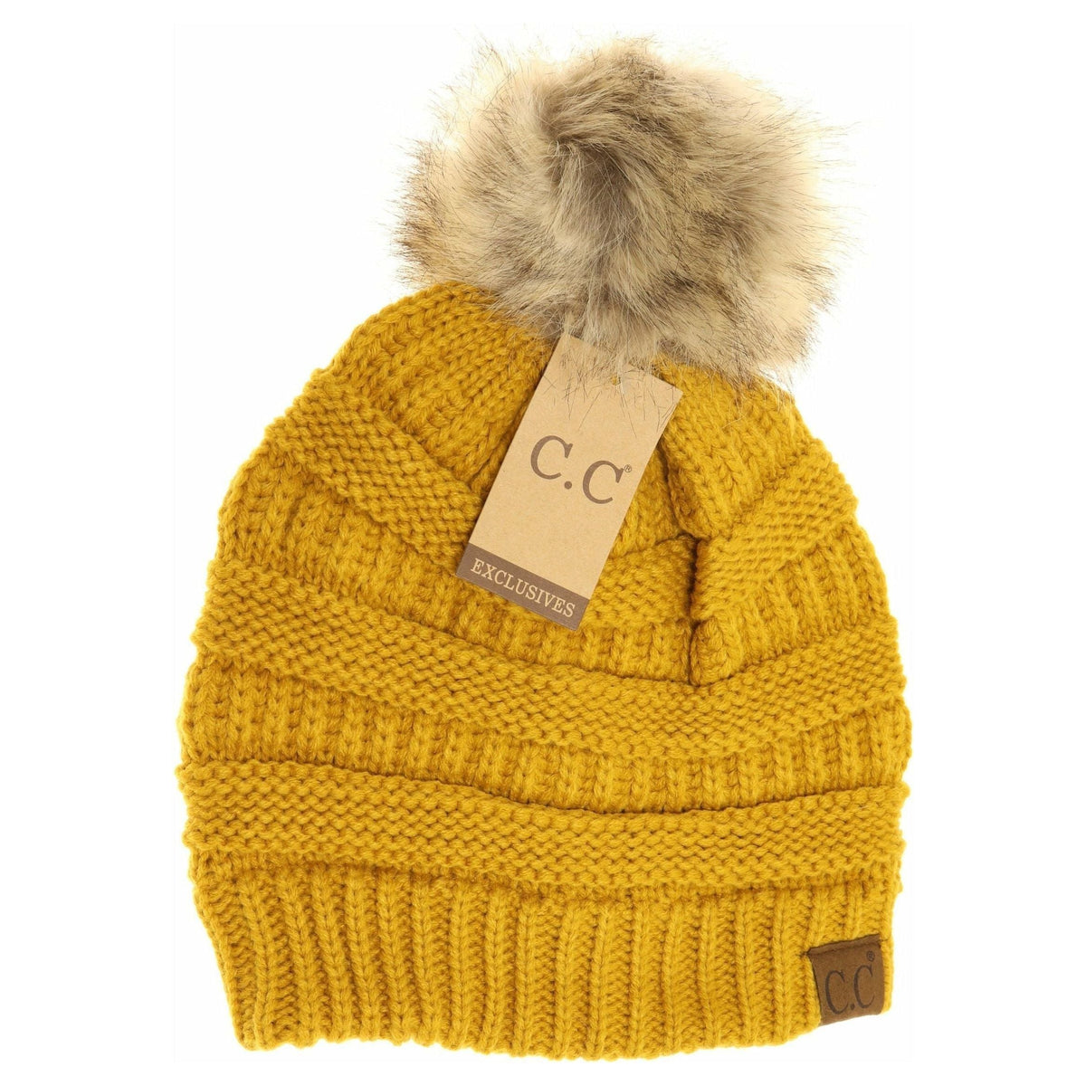 Fur Pom CC Beanie HAT43