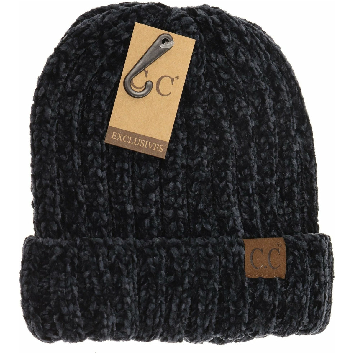 Solid Ribbed Chenille CC Beanie HAT1815