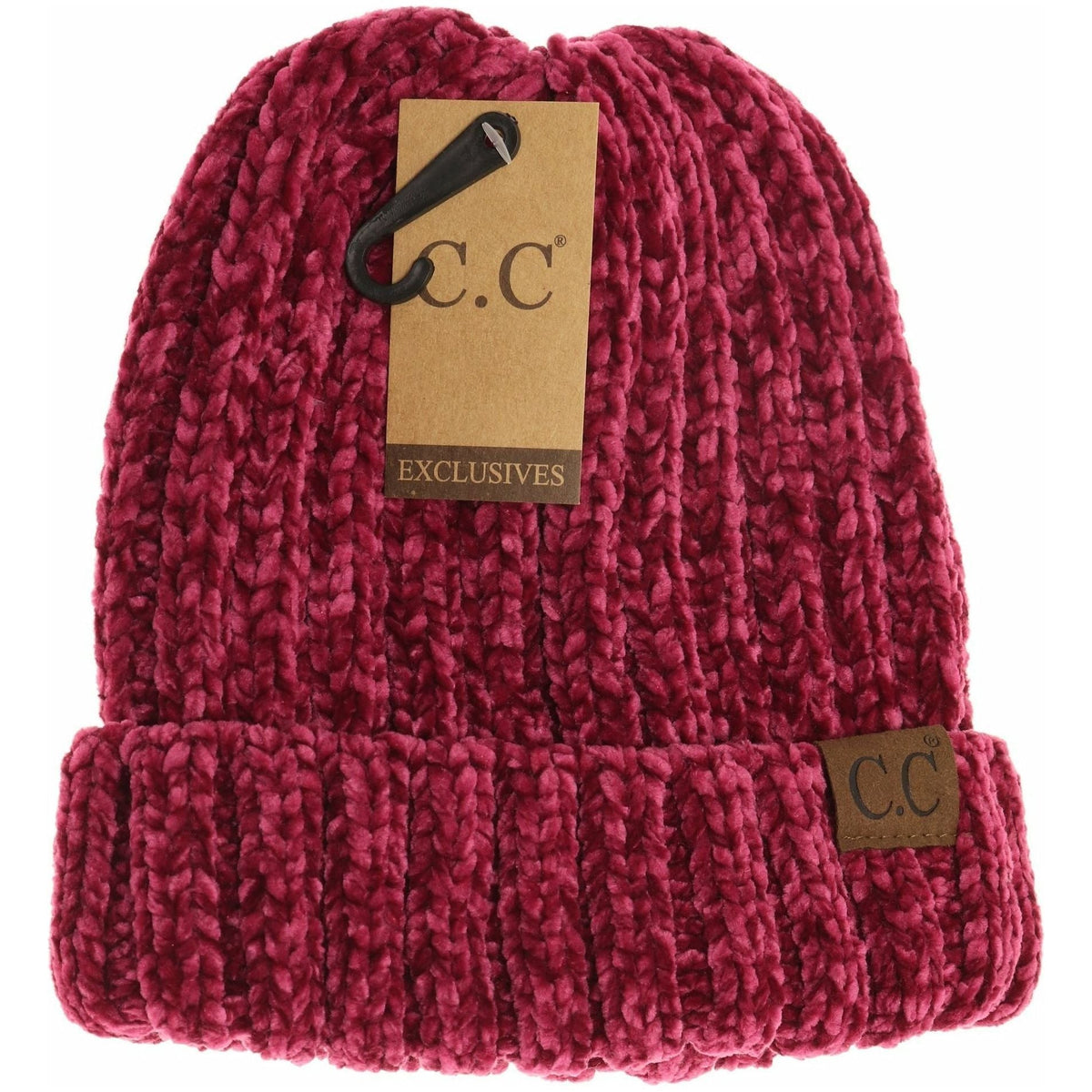 Solid Ribbed Chenille CC Beanie HAT1815
