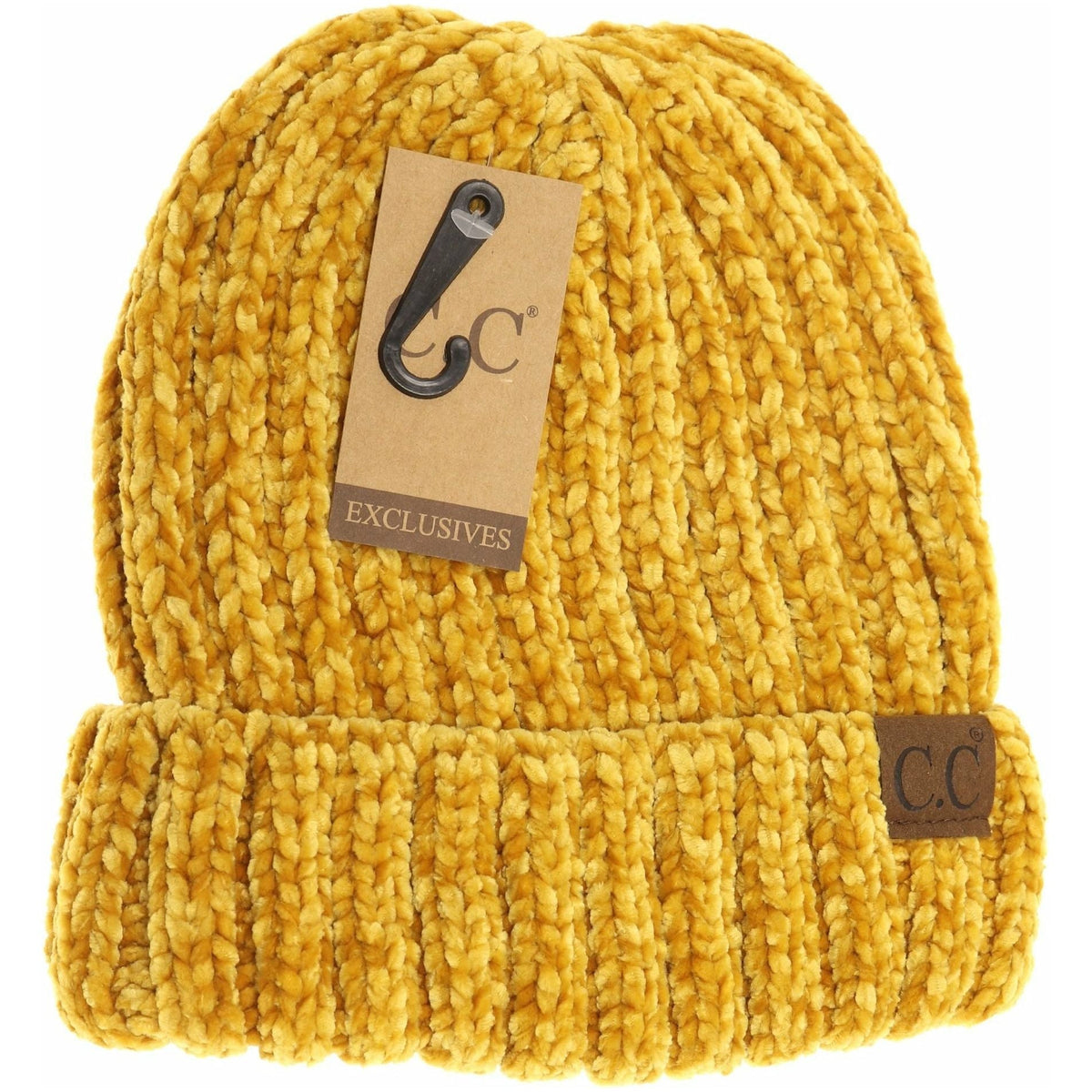 Solid Ribbed Chenille CC Beanie HAT1815