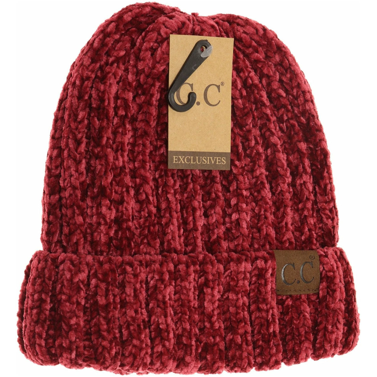 Solid Ribbed Chenille CC Beanie HAT1815