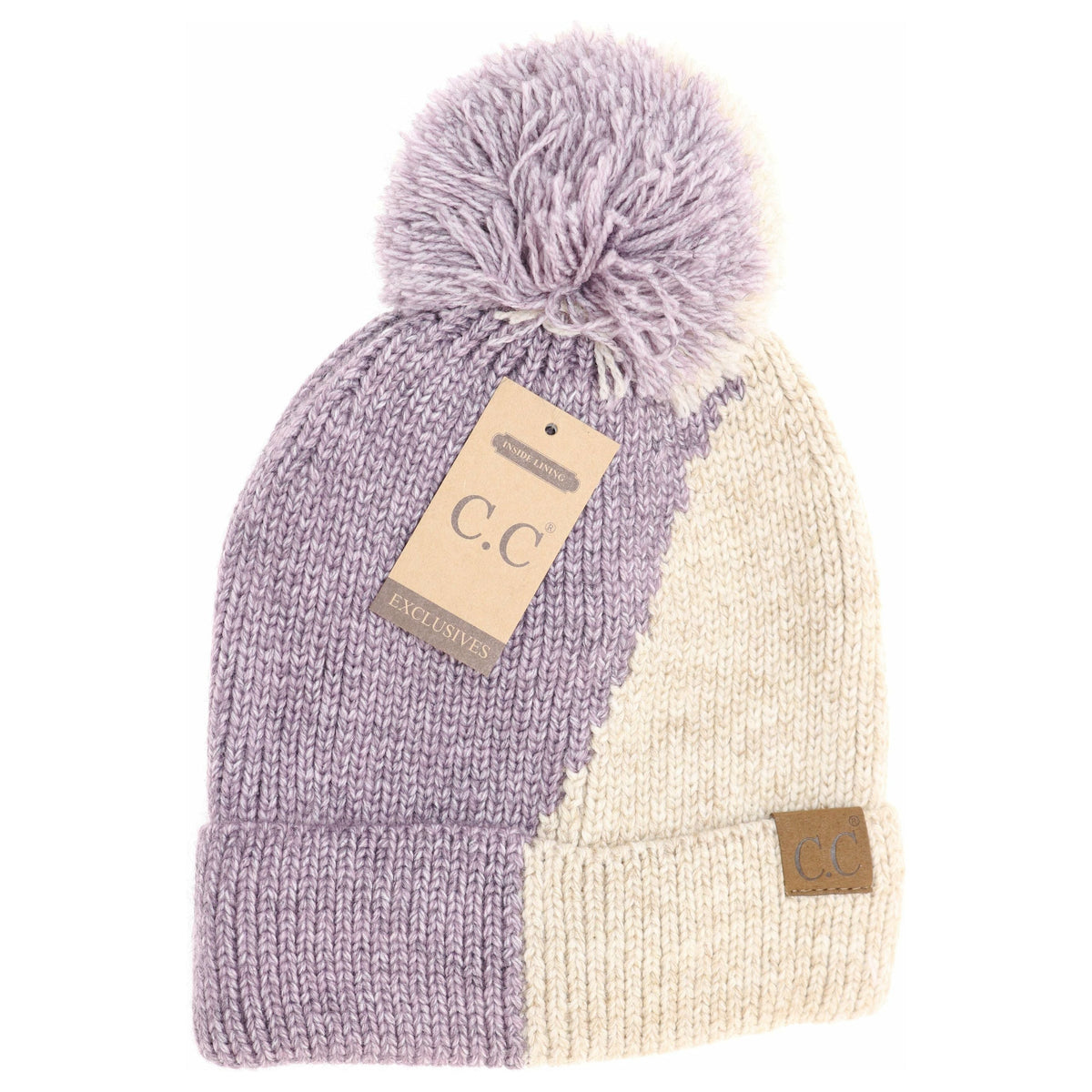 Two Tone Knit CC Beanie HAT2213