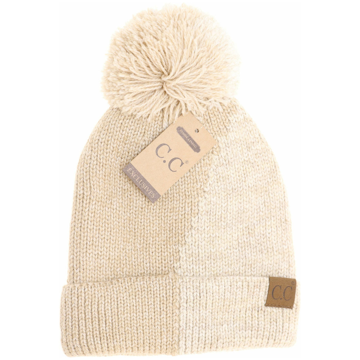 Two Tone Knit CC Beanie HAT2213