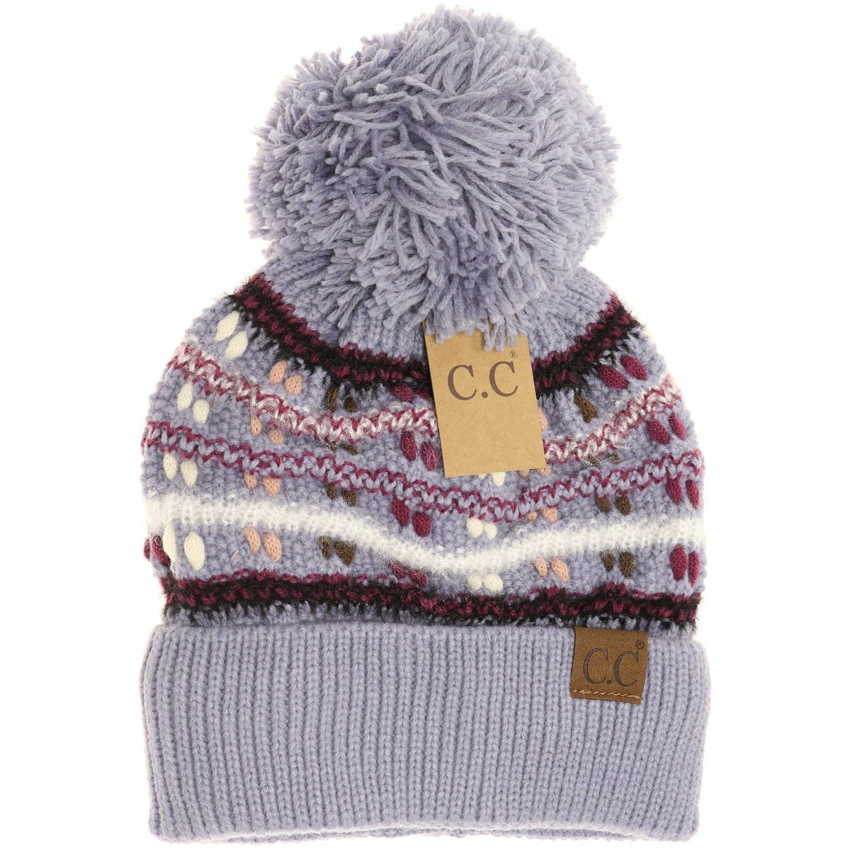 Vintage Knit Yarn Pom Beanie HAT3514