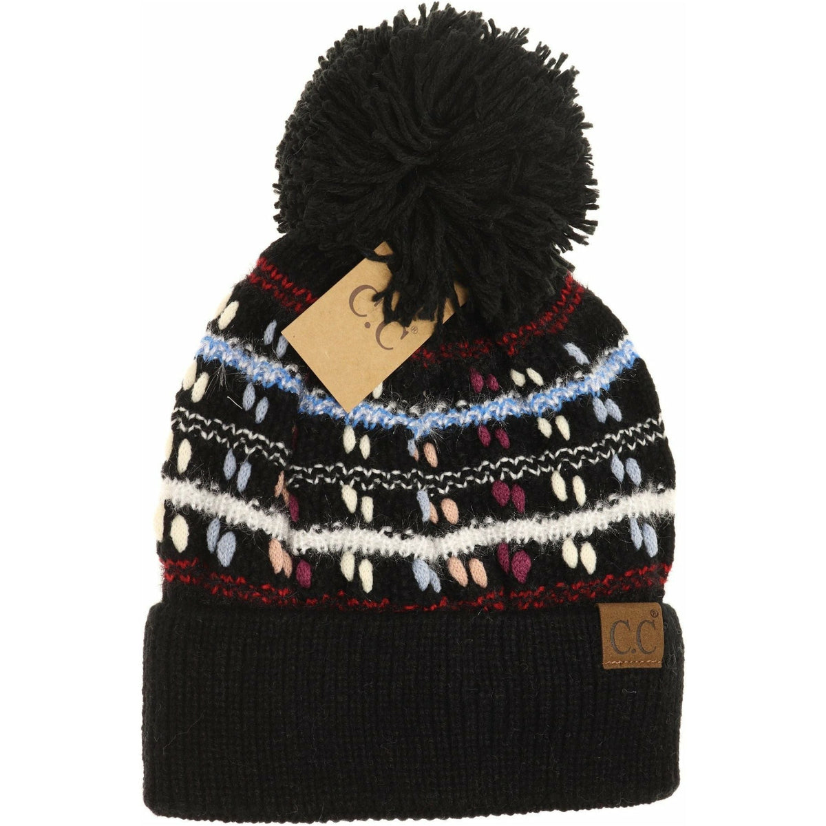 Vintage Knit Yarn Pom Beanie HAT3514