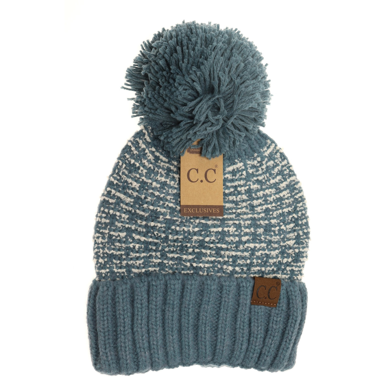 Tweed Knit Knit Pom Beanie HAT3603