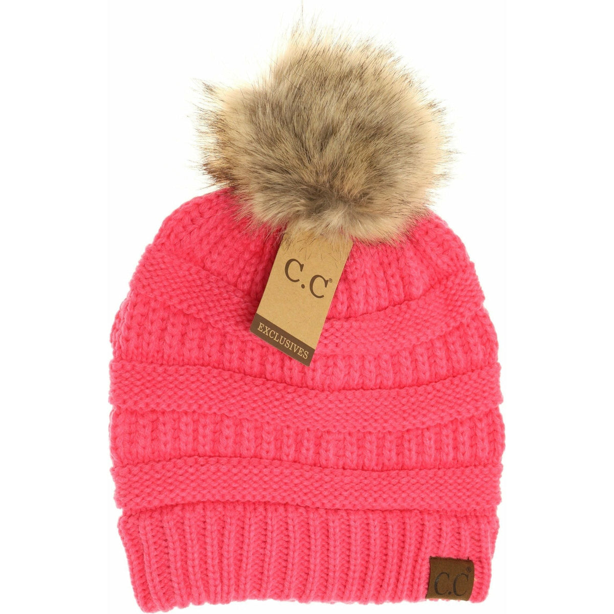 Fur Pom CC Beanie HAT43