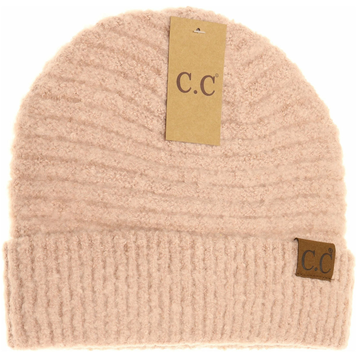 Solid Boucle Knit Cuff CC Beanie HAT7006