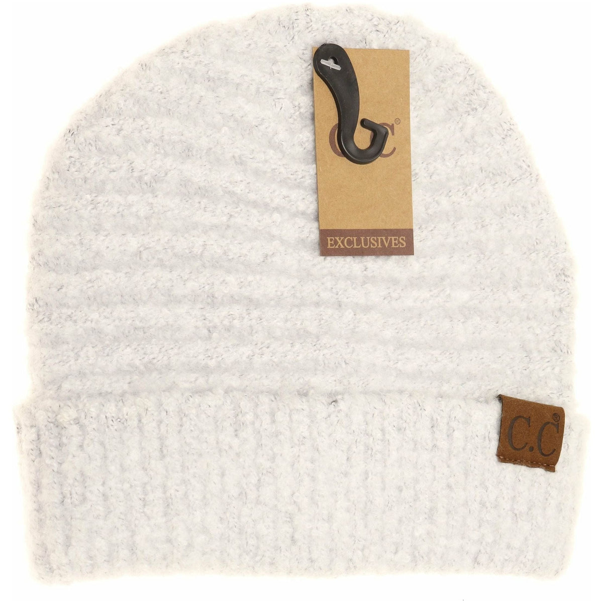 Solid Boucle Knit Cuff CC Beanie HAT7006