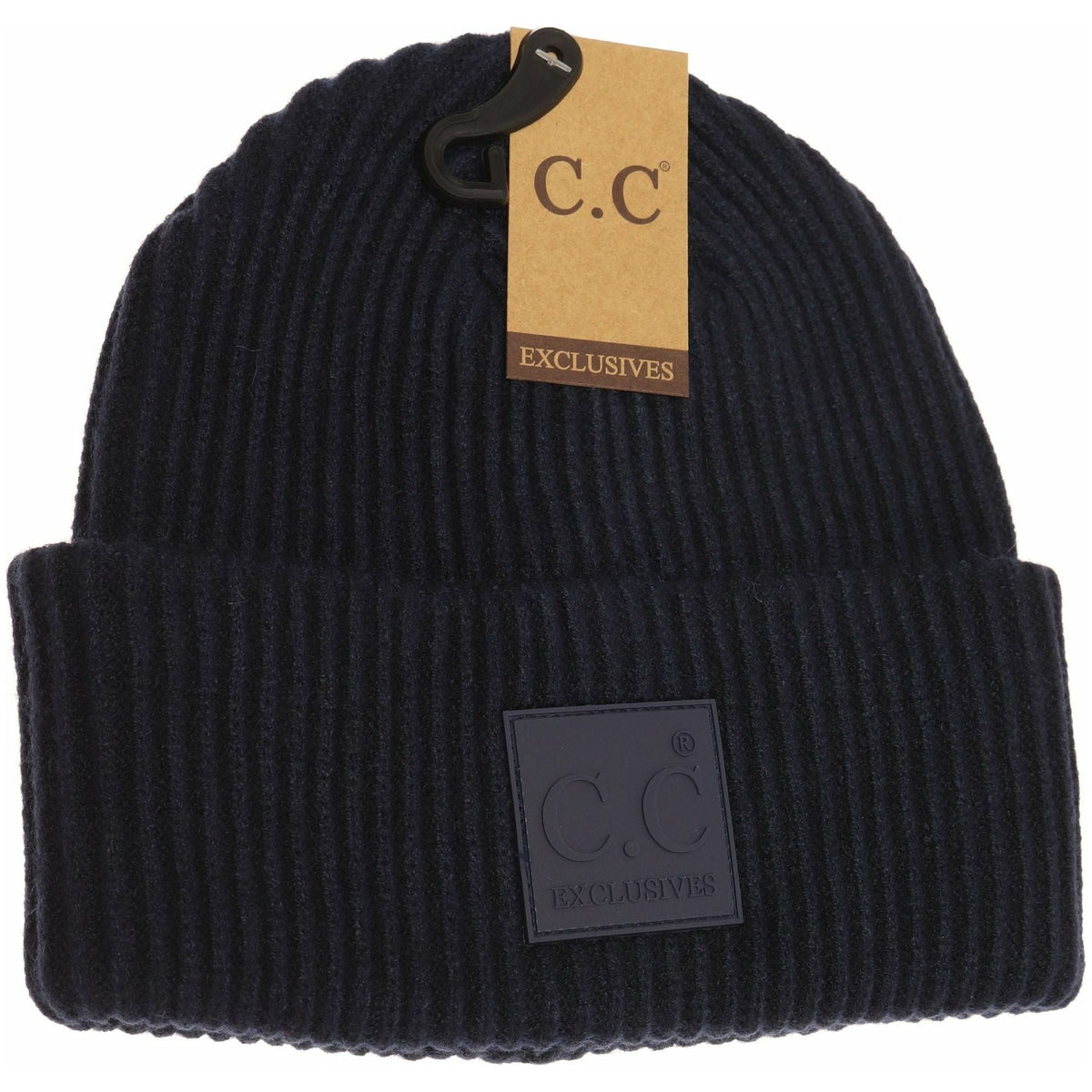 Solid Ribbed CC Beanie with Rubber Patch HAT7007