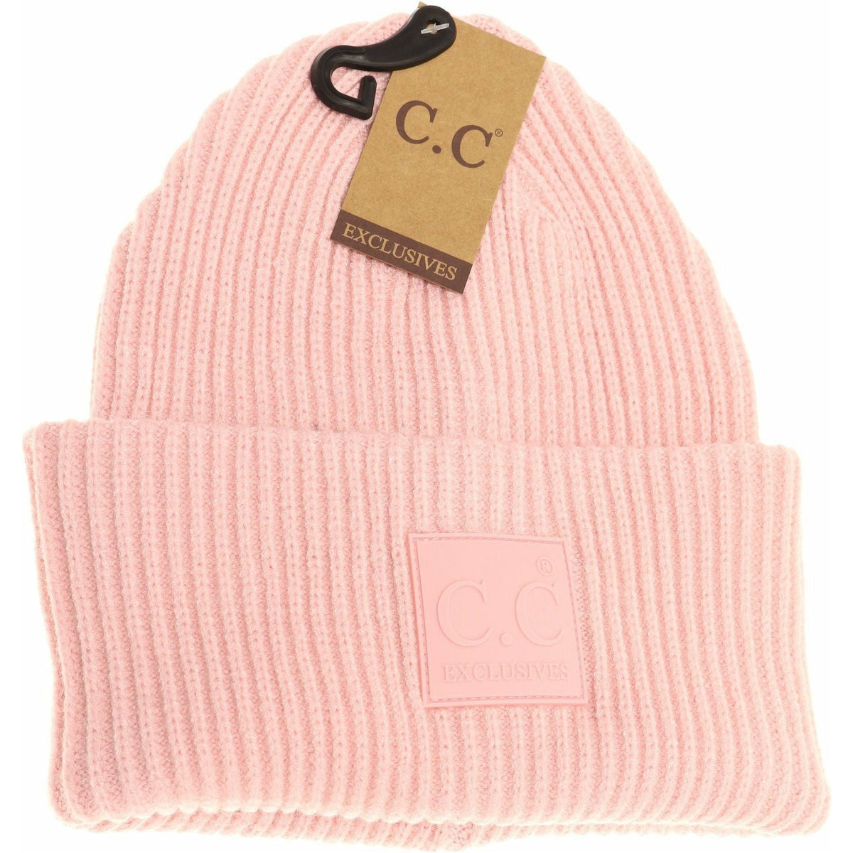Solid Ribbed CC Beanie with Rubber Patch HAT7007