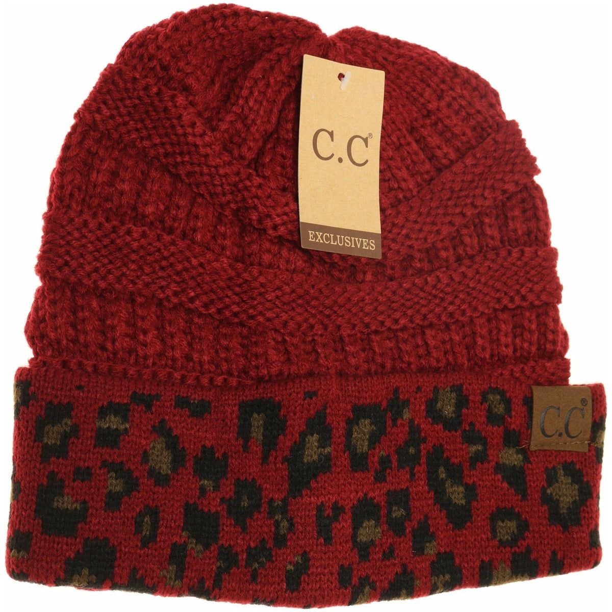 Matching Cuff Leopard Print CC Beanie HAT80