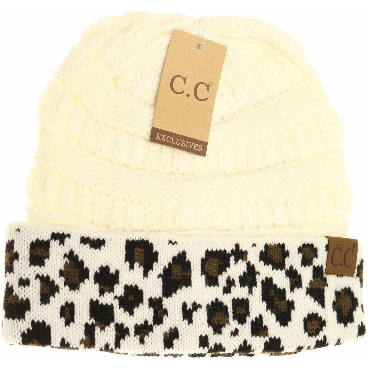 Matching Cuff Leopard Print CC Beanie HAT80