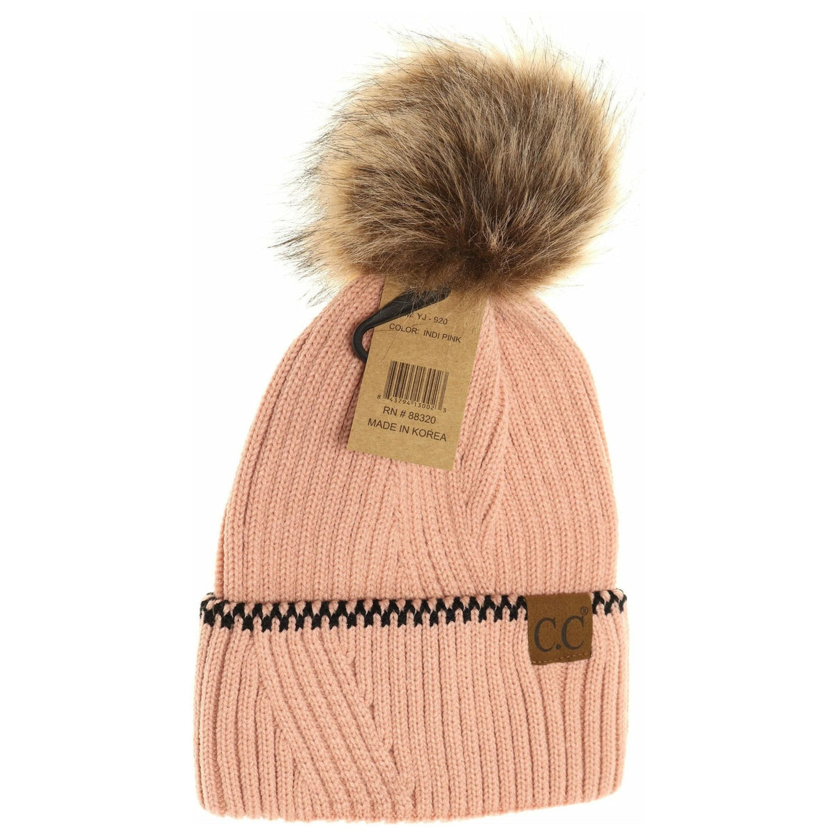 Ribbed Knit Beanie with Accented Cuff YJ920