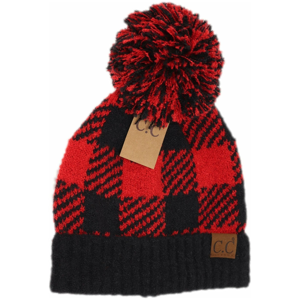 Buffalo Print Jacquard Knit Pom Beanie HAT7000