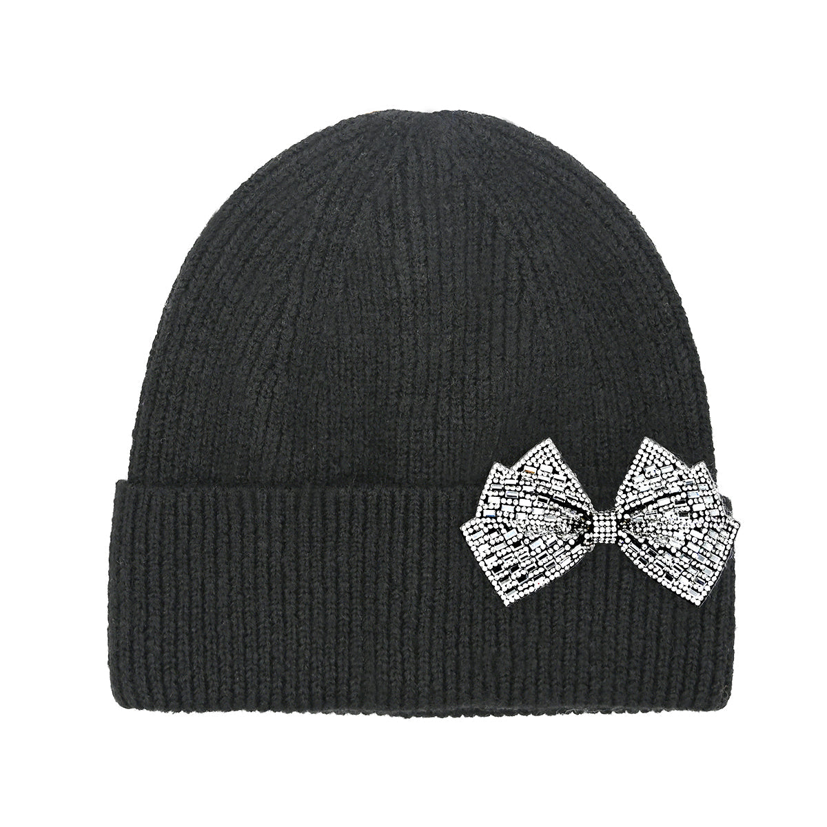 Rhinestone Bow Cuff C.C Beanie HTE0151