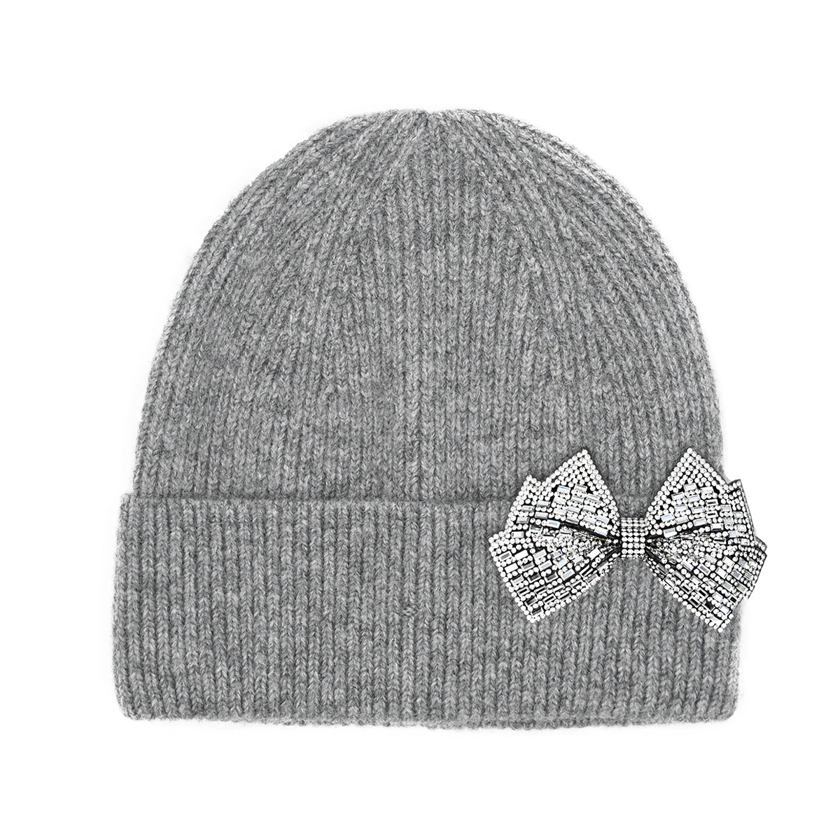 Rhinestone Bow Cuff C.C Beanie HTE0151