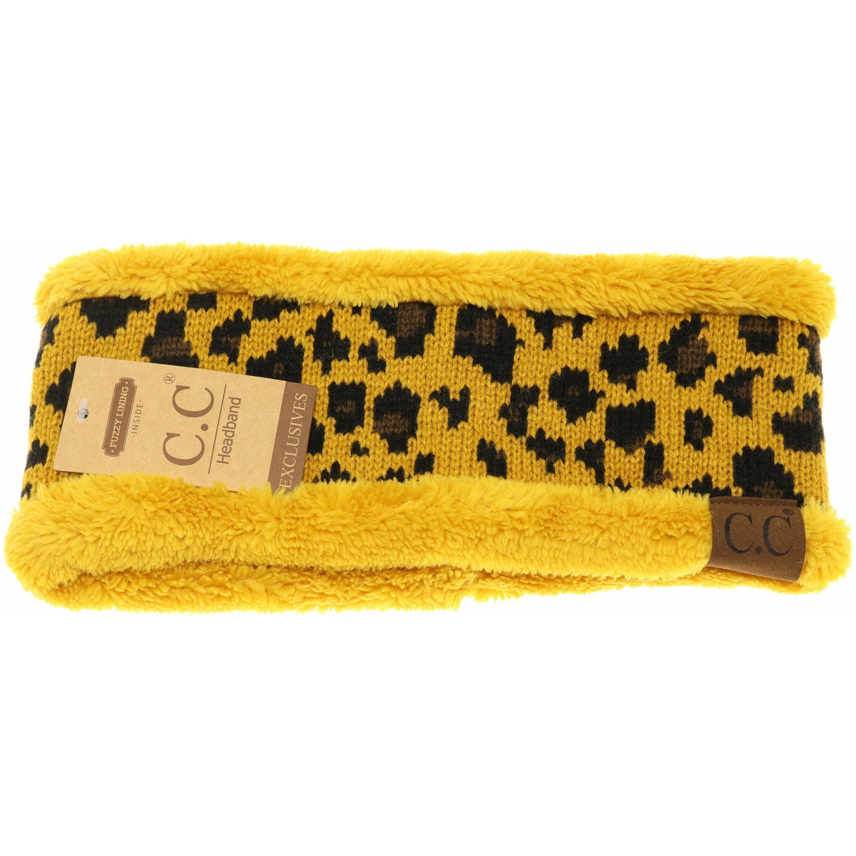 Matching Fuzzy Lined Leopard Print CC Headwrap HW80