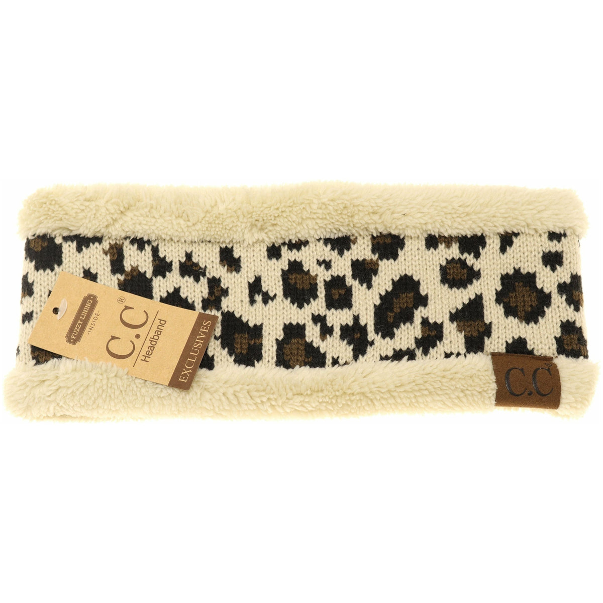 Matching Fuzzy Lined Leopard Print CC Headwrap HW80