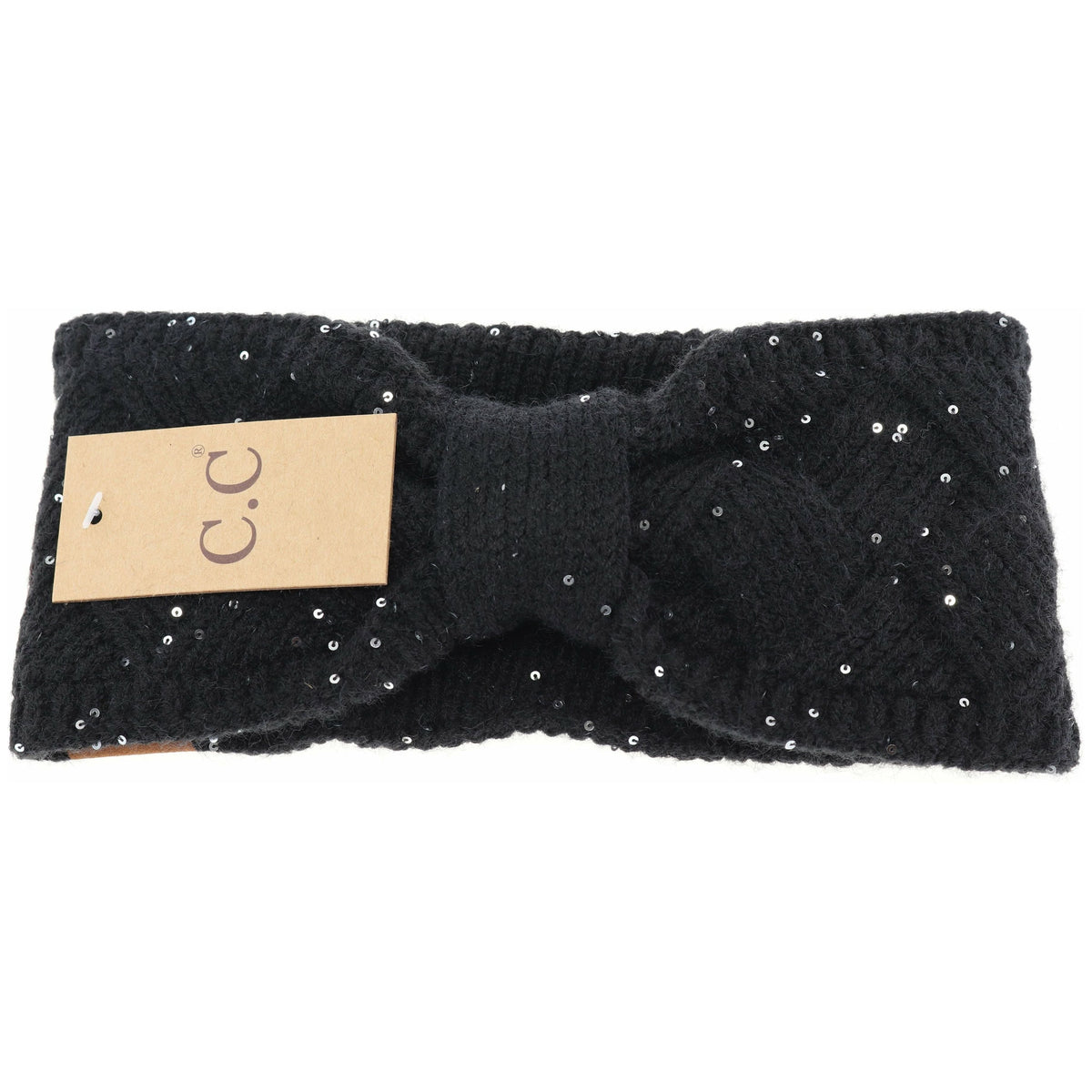 Sequin Brioche Cable Knit C.C Head Wrap HW2073