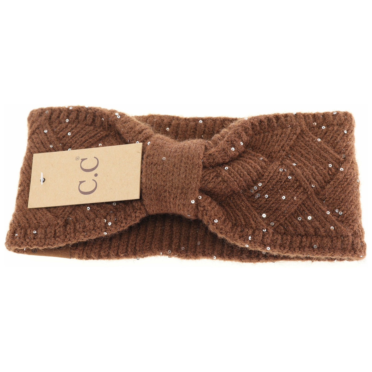 Sequin Brioche Cable Knit C.C Head Wrap HW2073